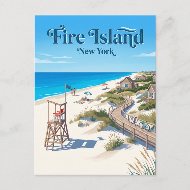 Postal Isla Fire Nueva York (Anverso)