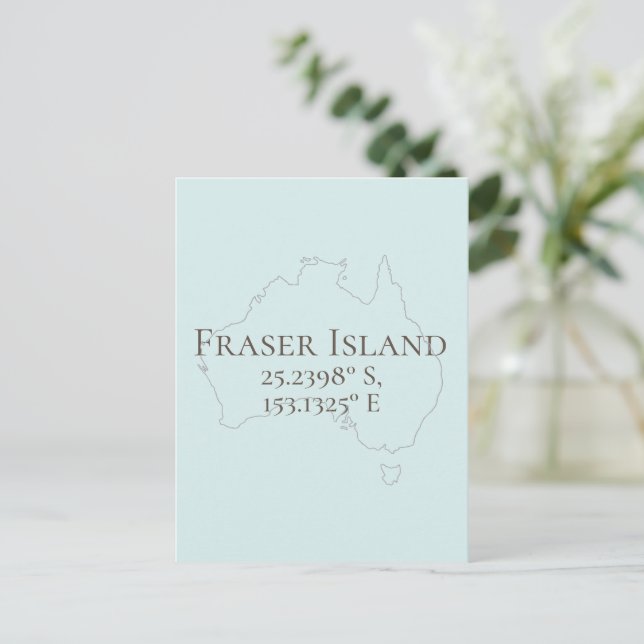 Postal Isla Fraser Australia Latitud y longitud (Anverso de pie)