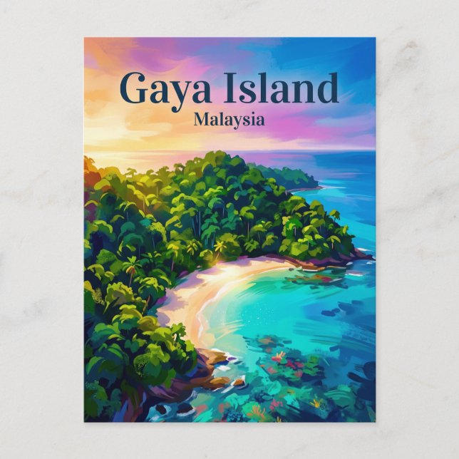 Postal Isla Gaya Malasia (Anverso)