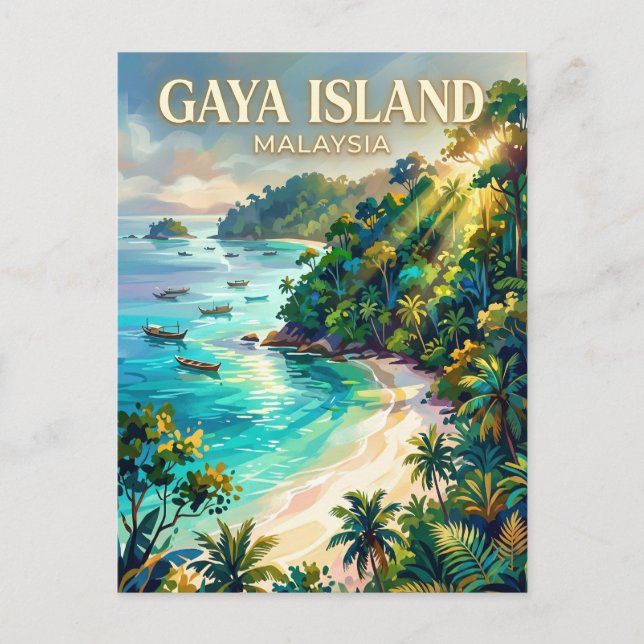 Postal Isla Gaya Malasia (Anverso)