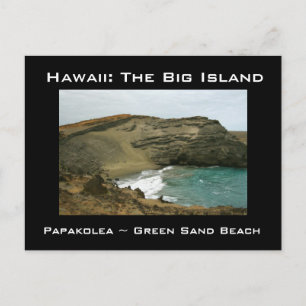 Postal Isla Grande de la playa de Hawaii Green Sands