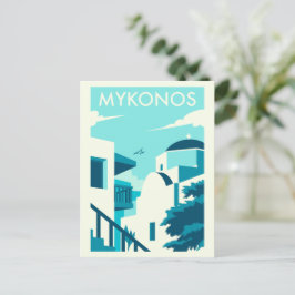 Postal Isla griega del Egeo de Mykonos Poster