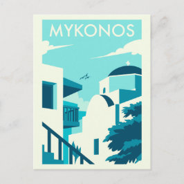 Postal Isla griega del Egeo de Mykonos Poster