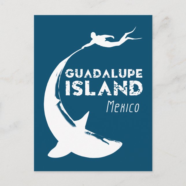 Postal Isla Guadalupe México | Buceo Scuba Con Tiburones (Anverso)
