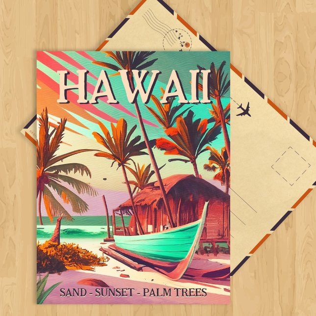 Postal Isla Hawaii palmera tropical soleada (Subido por el creador)