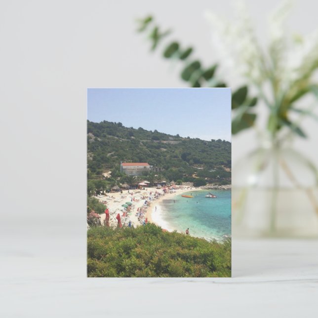 Postal Isla Hvar, playa Ranta, Croacia (Anverso de pie)