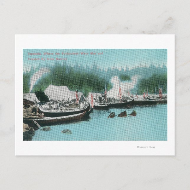 Postal Isla Japonski - Potlatchers y nativos de Sitka (Anverso)