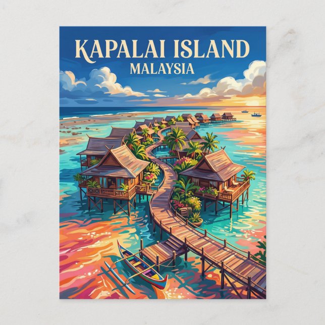 Postal Isla Kapalai Malasia (Anverso)