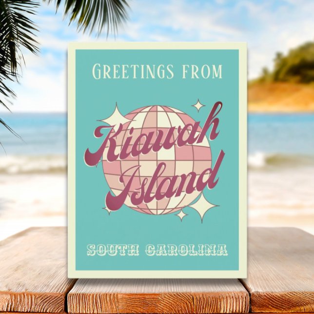 Postal Isla Kiawah Carolina del Sur Estados Unidos retro  (Subido por el creador)