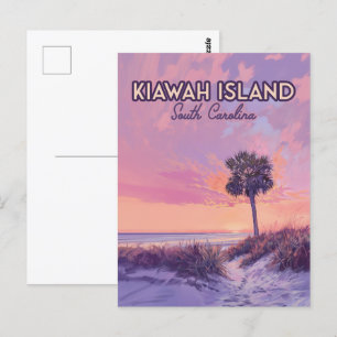 Postal Isla Kiawah South Carolina Beach Palm Tree