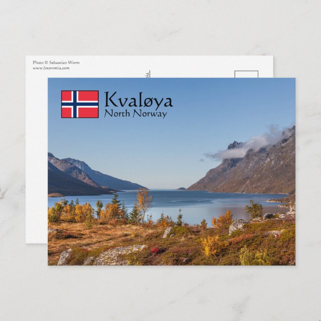 Postal Isla Kvaloya Noruega (Anverso / Reverso)