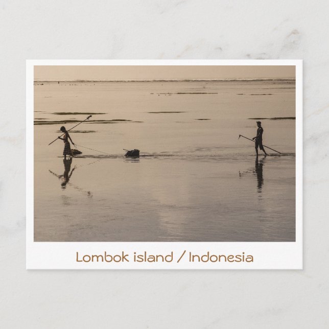 Postal Isla Lombok / Indonesia imágenes monocromas (Anverso)