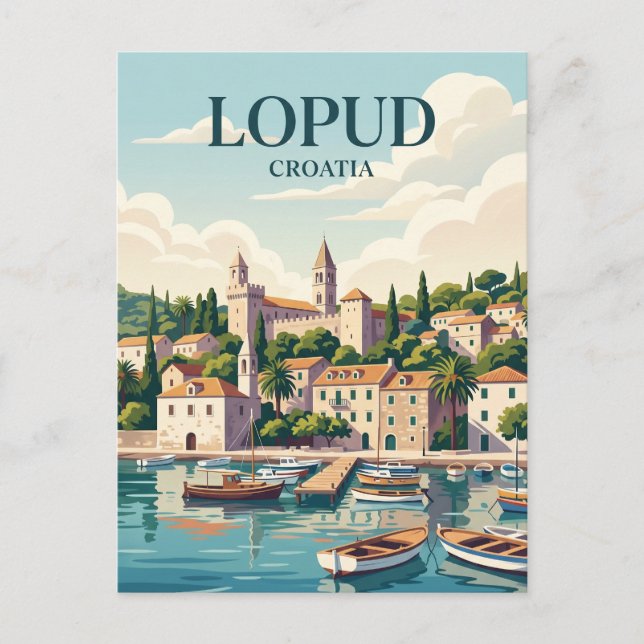 Postal Isla Lopud Croacia (Anverso)