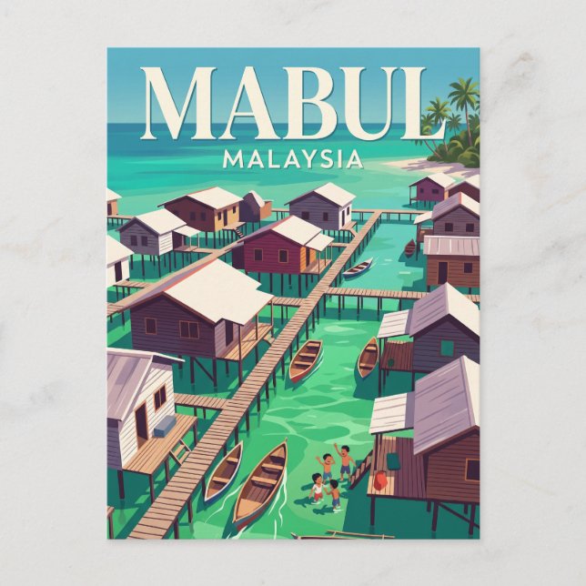 Postal Isla Mabul Malasia (Anverso)