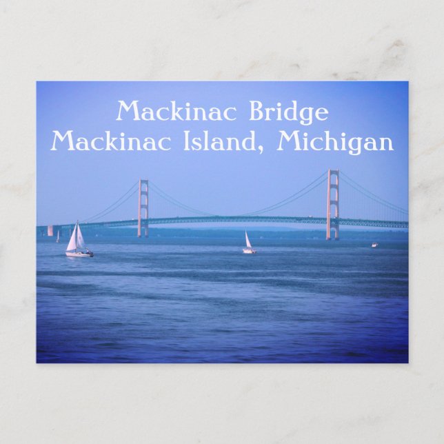 Postal Isla Mackinac Bridge Mackinac Michigan (Anverso)