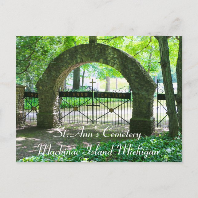 Postal Isla Mackinac del Cementerio de St. Ann (Anverso)
