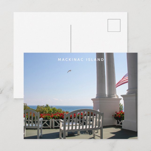 Postal Isla Mackinac Michigan Grand Hotel Postcard (Anverso / Reverso)