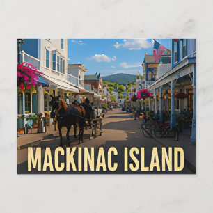 Postal Isla Mackinac Michigan Lago Regalo de viaje