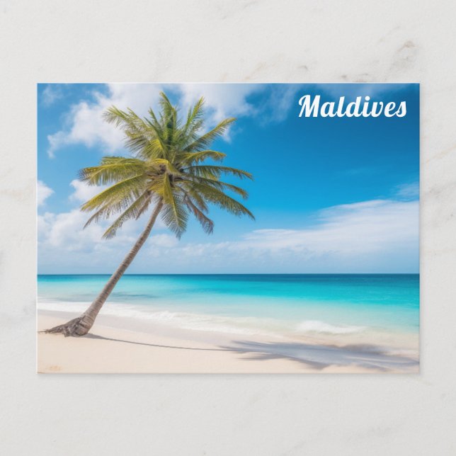 Postal Isla Maldivas Océano Playa Palma Viaje (Anverso)