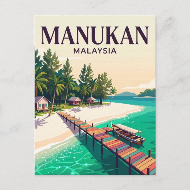 Postal Isla Manukan Malasia (Anverso)