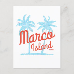 Postal Isla Marco Florida Vacaciones Vintage EE. UU.