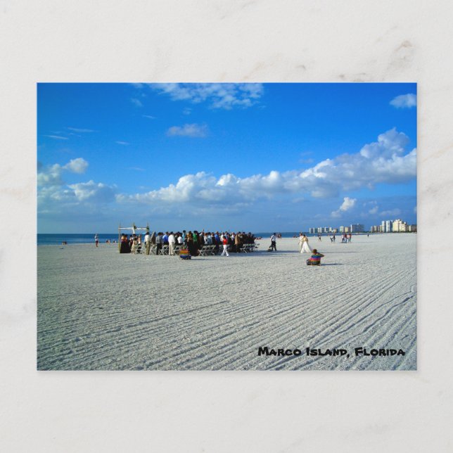 Postal Isla Marco Tropical Florida - Una boda playera (Anverso)