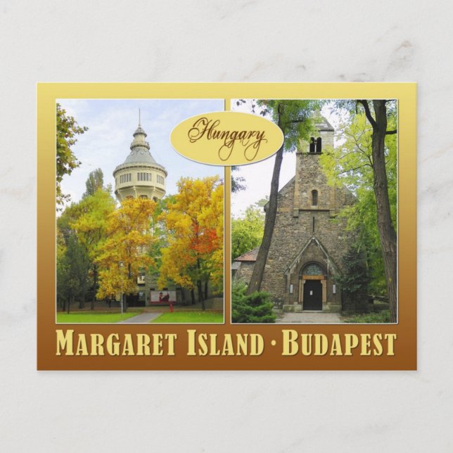 Postal Isla Margaret en Budapest, Hungría (Anverso)