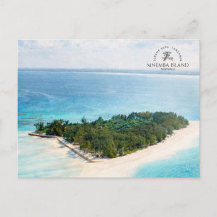 Postal Isla Mnemba, Tanzania Costa acuarela