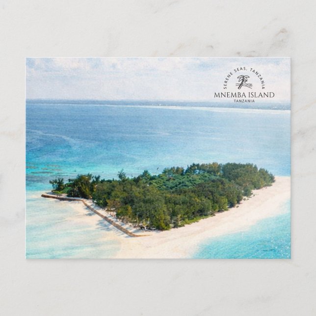 Postal Isla Mnemba, Tanzania | Costa acuarela (Anverso)