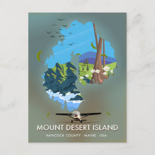 Postal Isla Mount Desert, condado de Hancock, Maine, EE. 