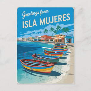 Postal Isla Mujeres México Vintage