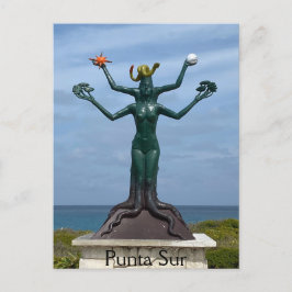 Postal Isla Mujeres Postcard of Mayan Vishnu