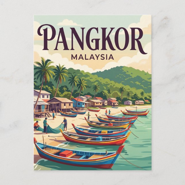 Postal Isla Pangkor Malasia (Anverso)