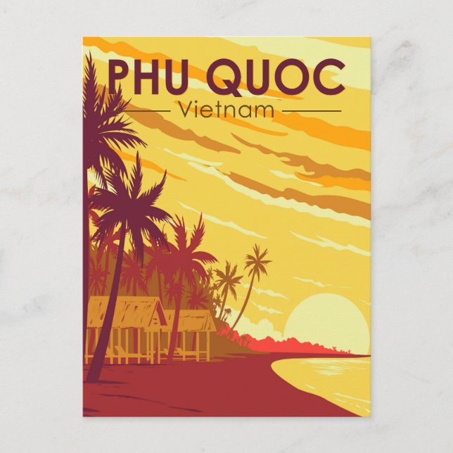 Postal Isla Phu Quoc Vietnam Viaje de arte (Anverso)