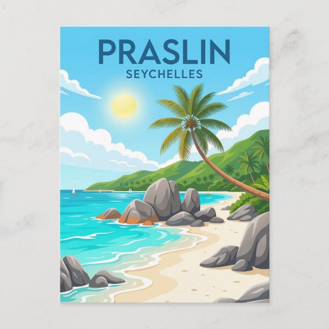 Postal Isla Praslin, Anse Volbert, Praslin (Anverso)