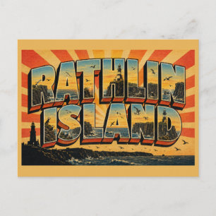 Postal Isla Rathlin Irlanda del Norte Arte de Viaje Vinta