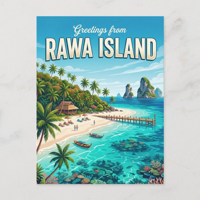 Postal Isla Rawa Malasia (Anverso)
