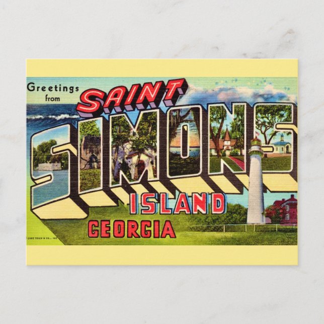 Postal Isla Retro St Simons (Anverso)