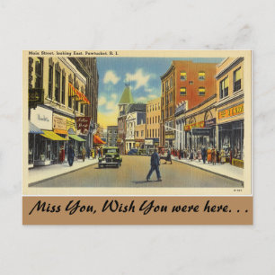 Postal Isla Rhode, calle principal, Pawtucket