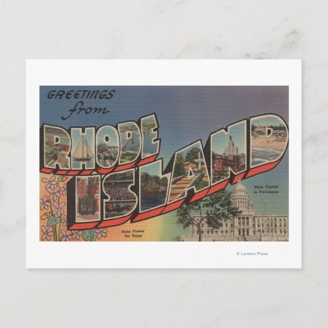 Postal Isla Rhode (Capital Estatal/Flor) (Anverso)