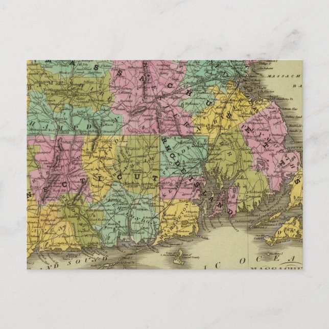 Postal Isla Rhode De Massachusetts Y Connecticut 2 (Anverso)