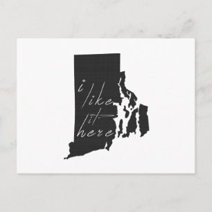 Postal Isla Rhode Me Gusta Aquí El Silhouette Negro