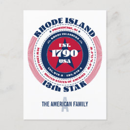 Postal Isla Rhode, Providence, RI, Patriotic, Monograma