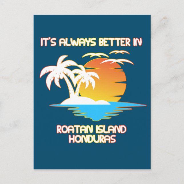 Postal Isla Roatan Caribe Playa Tropical Honduras (Anverso)