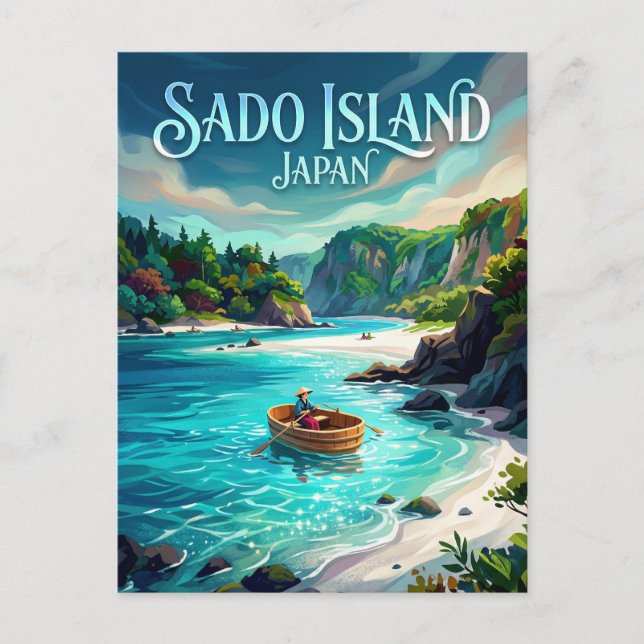 Postal Isla Sado Japón (Anverso)