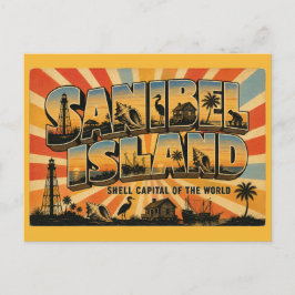 Postal Isla Sanibel Florida Capital de Conchas Arte Vinta
