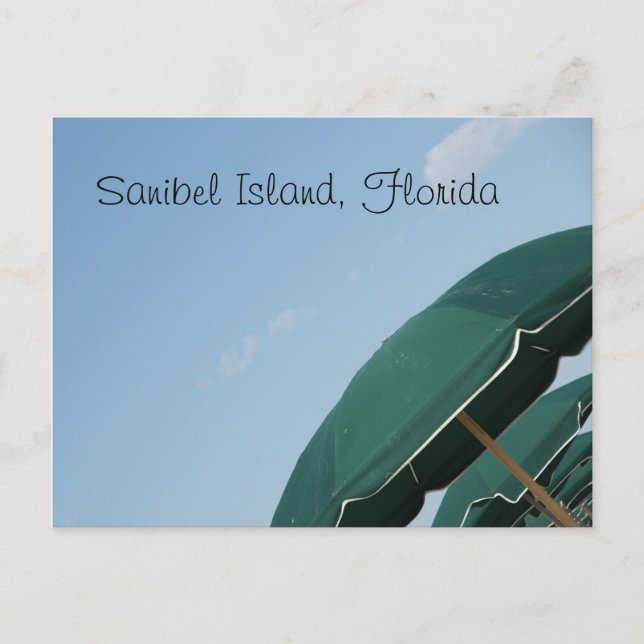 Postal Isla Sanibel, paraguas de esquina de Florida (Anverso)