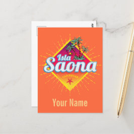 Postal Isla Saona Caribe República Dominicana Retro