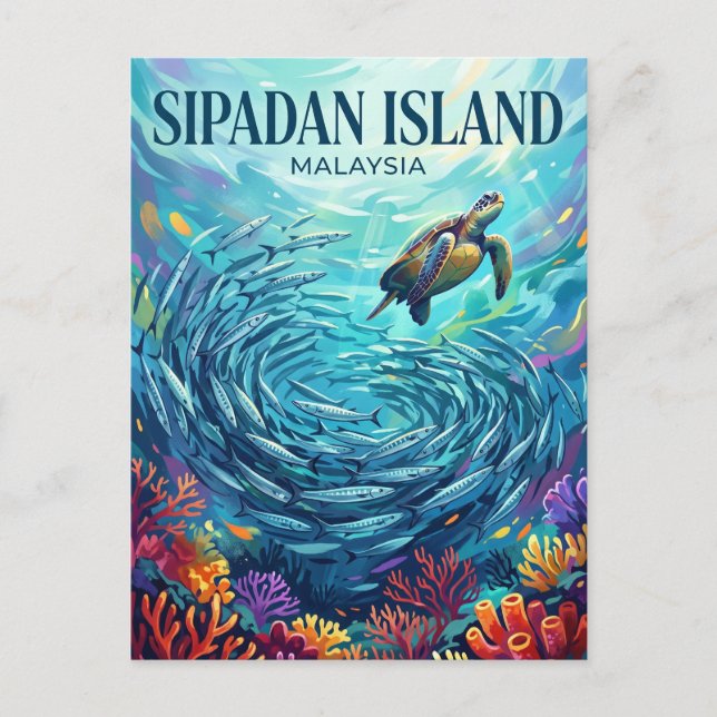 Postal Isla Sipadan Malasia (Anverso)
