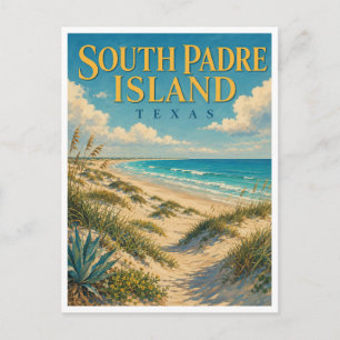 Postal Isla South Padre Texas Dunas de Playa GeoSaga